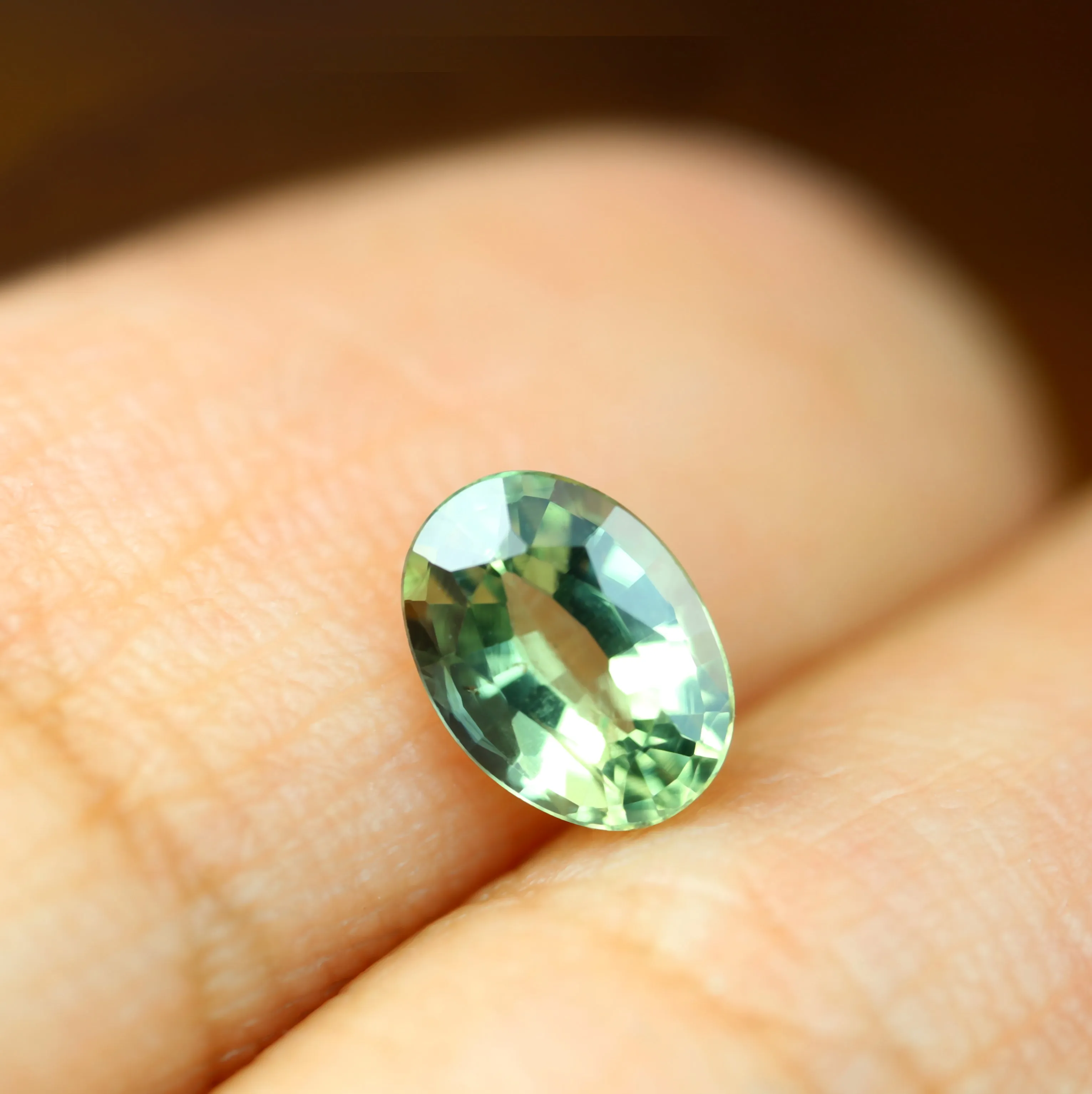 0.60ct Certified Natural Green Sapphire