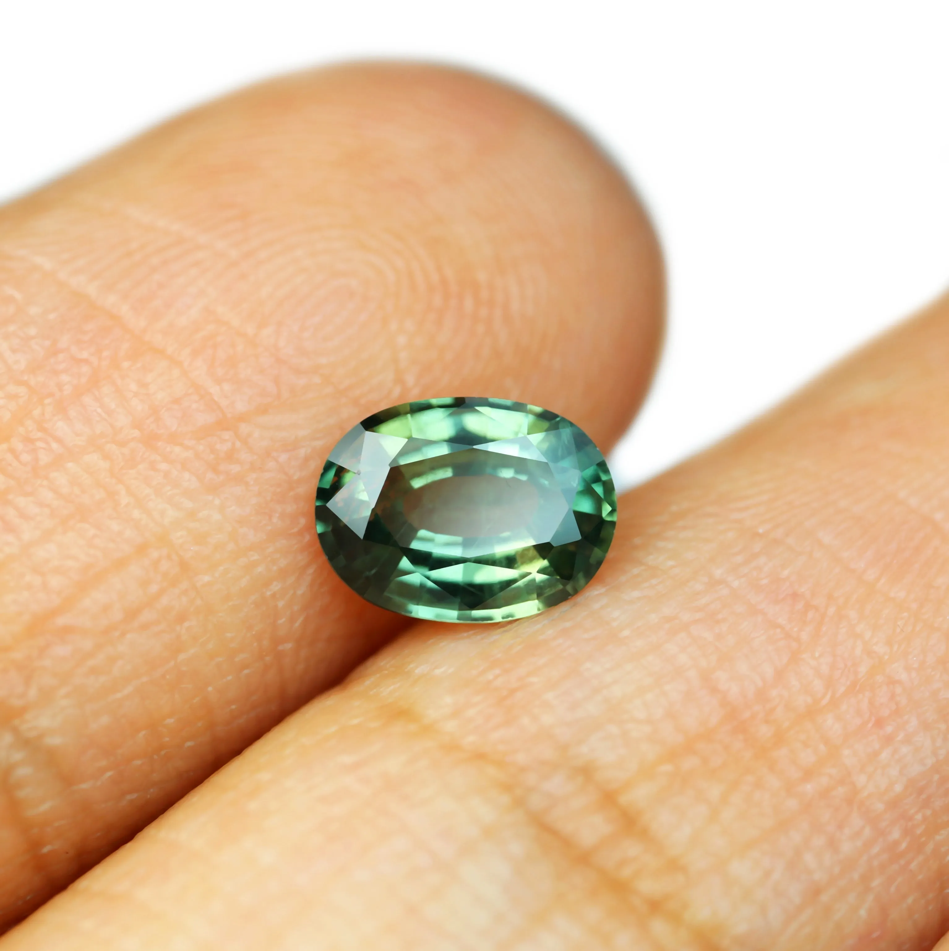 0.68ct Certified Natural Green Sapphire