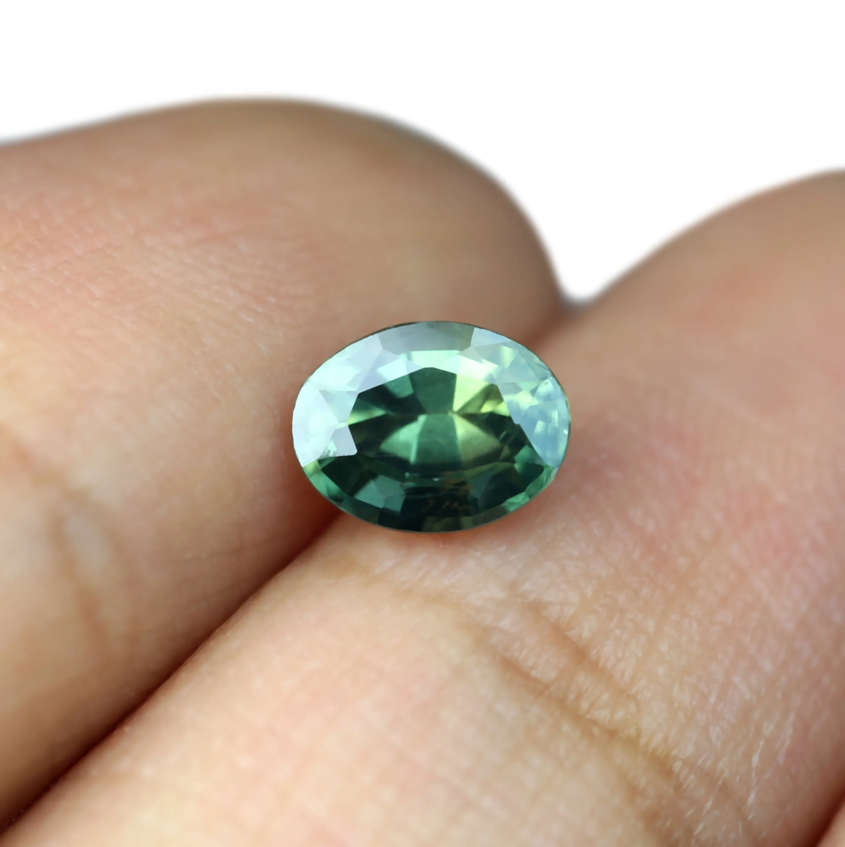 0.83ct Certified Natural Green Sapphire