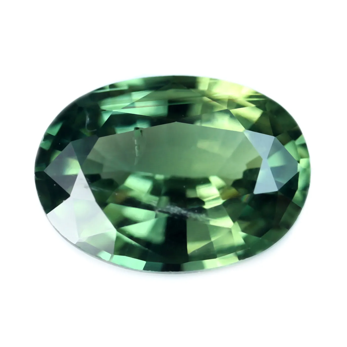 0.88ct Certified Natural Green Sapphire