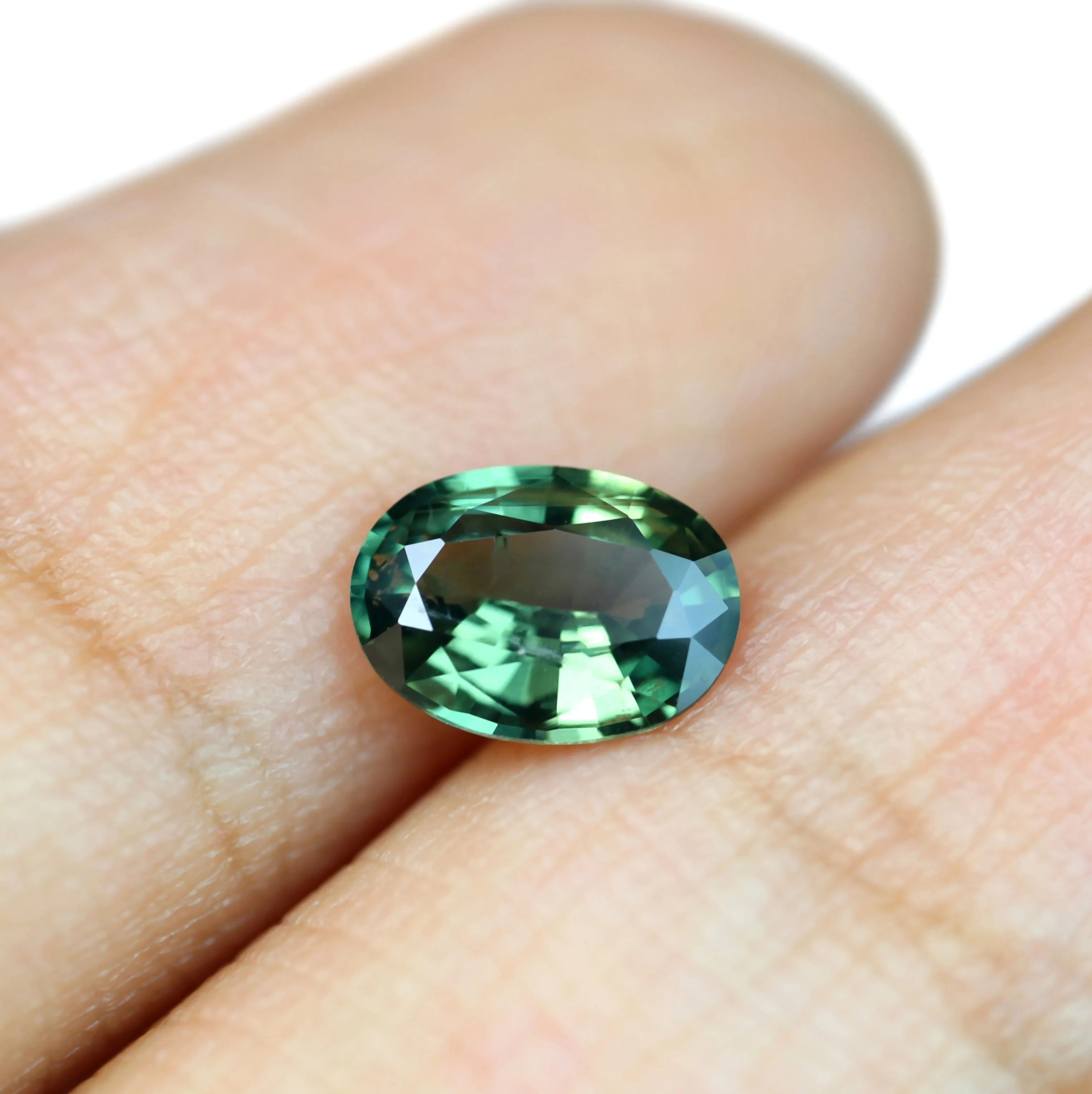 0.88ct Certified Natural Green Sapphire