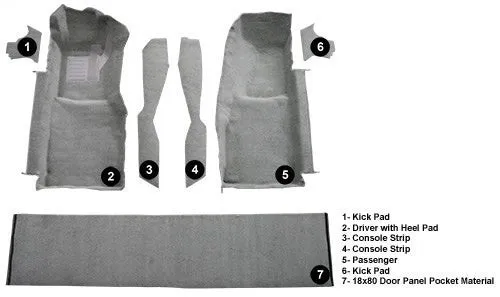 1978-1980 Chevrolet Corvette Front with Console Strips Kick Panels and Door Panels Flooring [Front]