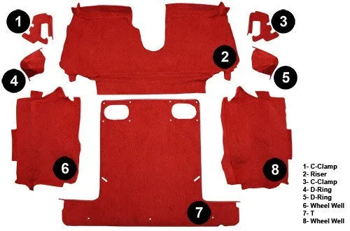 1986-1989 Chevrolet Corvette Convertible Rear with Pad Flooring [Rear Area]