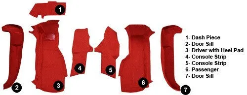1994-1996 Chevrolet Corvette Front Set with Pad without Door Panels Flooring [Front]