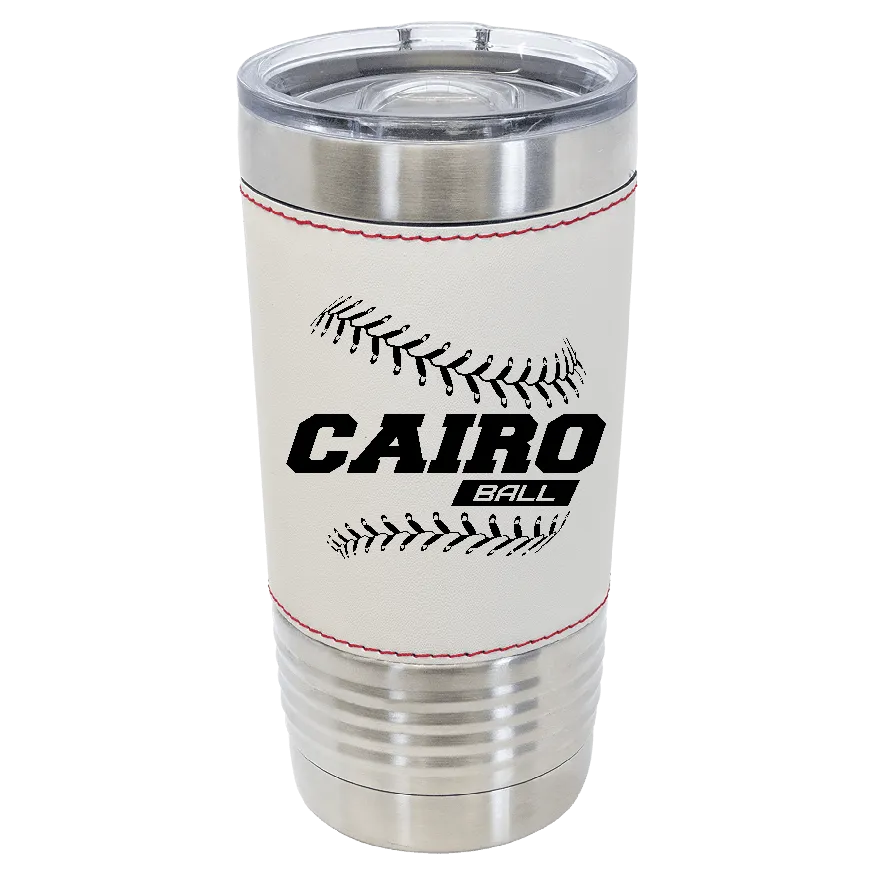 20 oz. Baseball Leather Tumbler with Slider Lid