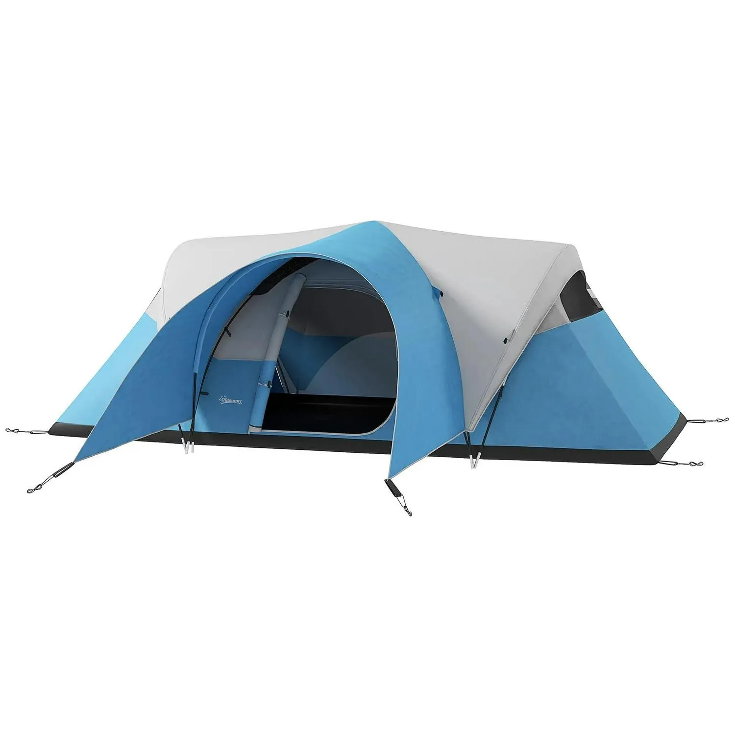 3000mm Multi-buy offer Family Worldwide delivery Tent Groundsheet, Man, Outsunny 5-6 Camping Waterproof Porch Portable Blue Bag, Sewn And For With
