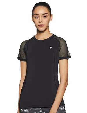 Amazon Brand - Symactive Women's Solid Regular Fit T-Shirt (AW19-TS-02-A_Jet Black XS)