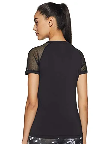 Amazon Brand - Symactive Women's Solid Regular Fit T-Shirt (AW19-TS-02-A_Jet Black XS)
