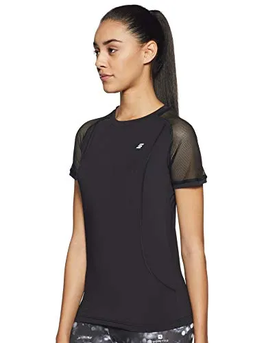 Amazon Brand - Symactive Women's Solid Regular Fit T-Shirt (AW19-TS-02-A_Jet Black XS)