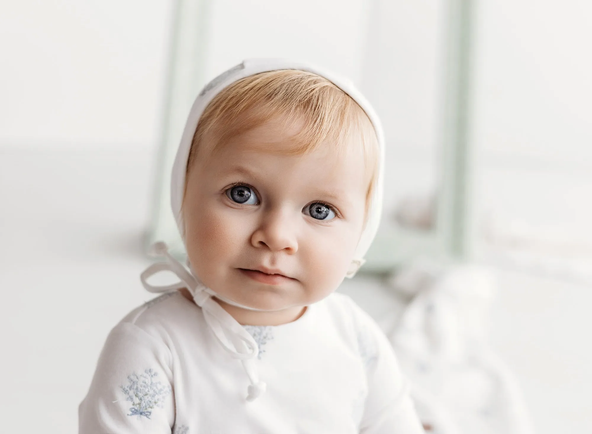 Baby's Breath Light Blue Footie   Bonnet by Citrine