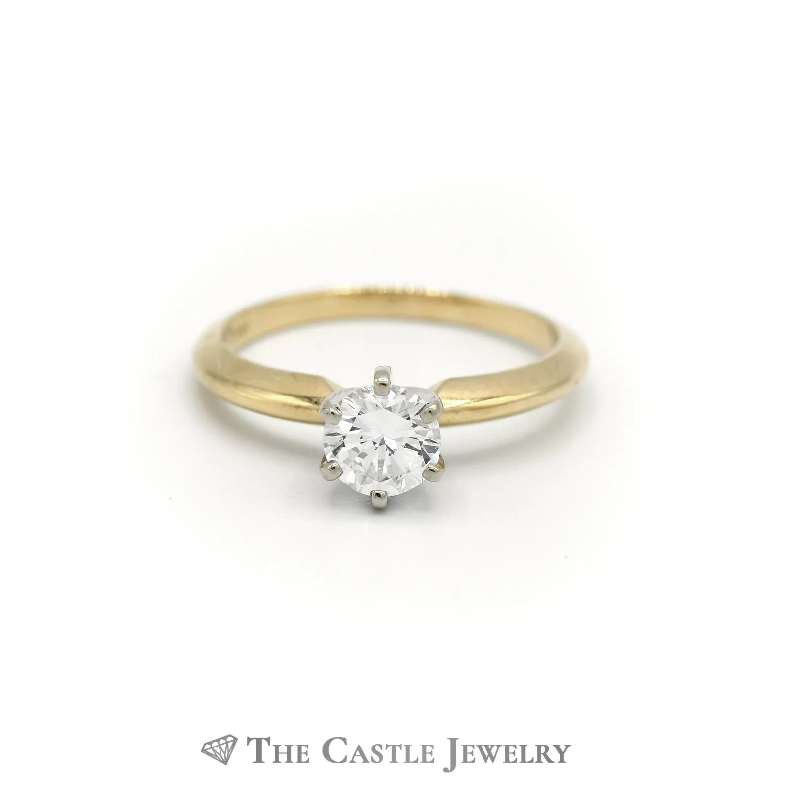 Beautiful .75ct Round Brilliant Cut Diamond Engagement Ring in 14K Yellow Gold