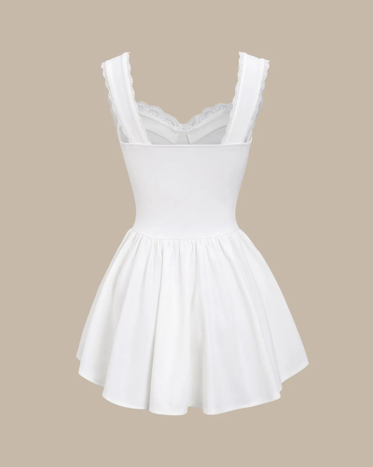 Bettydress-White Sweetheart Neck Corset Slip Mini Dress