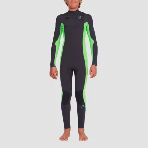 Billabong Absolute 3/2mm Chest Zip Wetsuit Neon Green - Kids