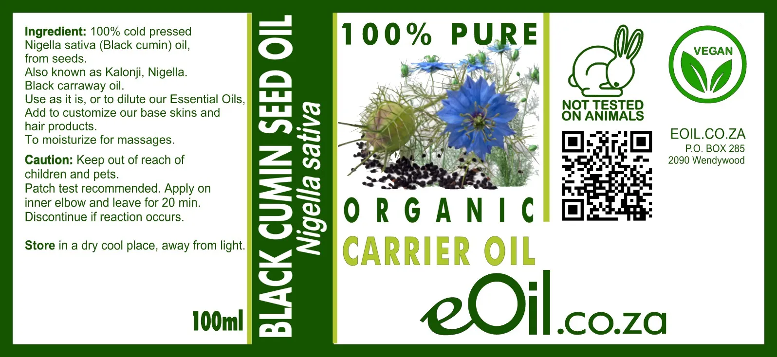Black Cumin Seed Organic Carrier Oil  (Nigella sativa)