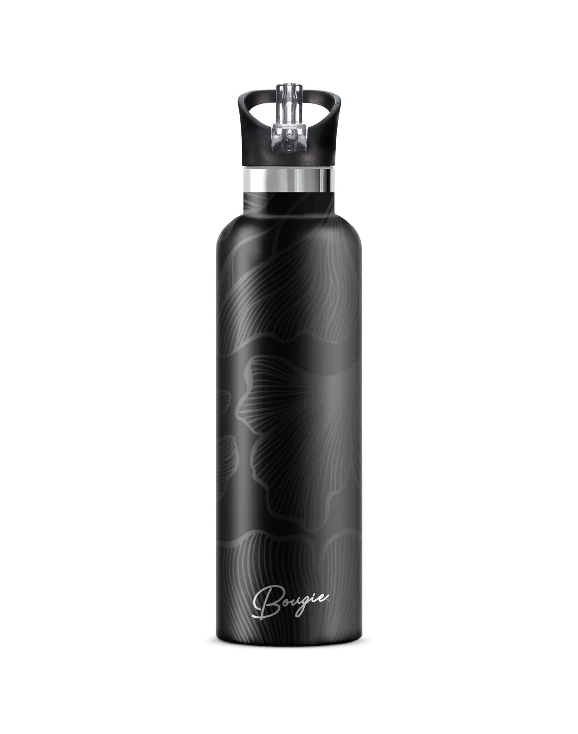 Black Lotus Gloss Flower 25 oz Insulated Water Bottle