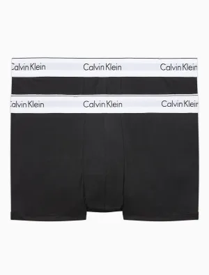 Calvin Klein Mens Black Modern Cotton Stretch 2PK Trunks