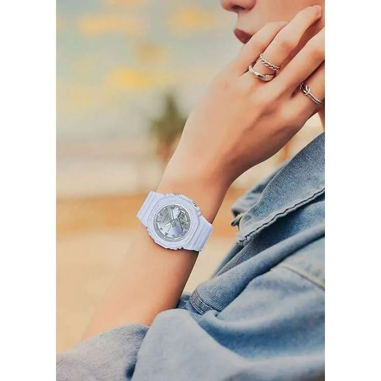 CASIO G-SHOCK ANALOG DIGITAL BLUE & SILVER LADIES WATCH GMA-P2100SG-2AJF