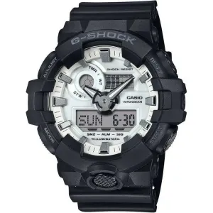 CASIO G-SHOCK BLACK AND BRILLIANT WHITE SERIES ANALOG DIGITAL DIAL MEN WATCH GA-700WD-1AJF