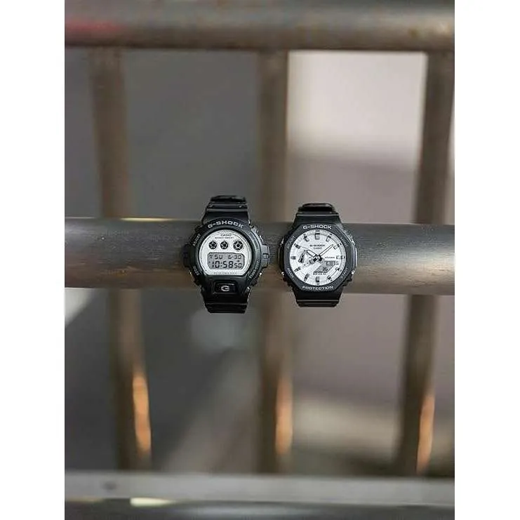 CASIO G-SHOCK BLACK AND BRILLIANT WHITE SERIES DIGITAL MEN WATCH DW-6900WD-1JF