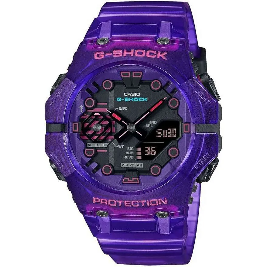 CASIO G-SHOCK BLUETOOTH DAY-DATE ANALOG DIGITAL PURPLE MEN WATCH GA-B001CBRS-6AJF