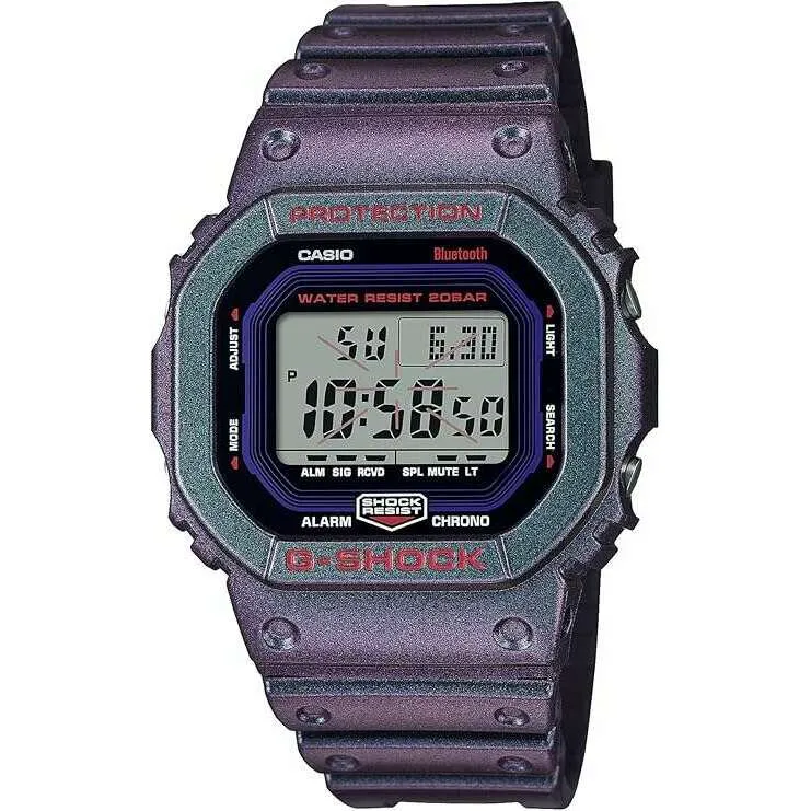 CASIO G-SHOCK BLUETOOTH DAY-DATE DIGITAL DIAL PURPLE & GREEN MEN WATCH DW-B5600AH-6JF