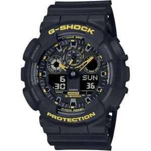 CASIO G-SHOCK DAY-DATE ANALOG DIGITAL DIAL BLACK & YELLOW MEN WATCH GA-100CY-1AJF