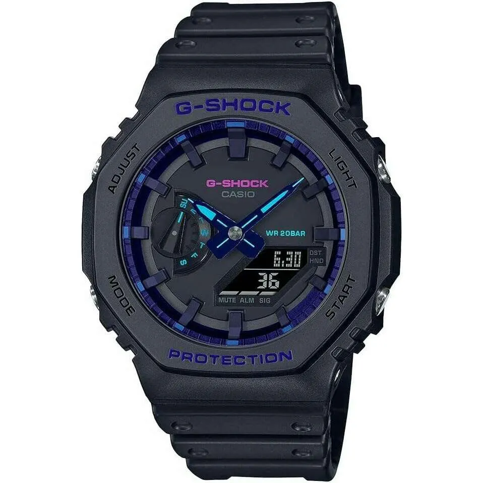 CASIO G-SHOCK DAY-DATE BLACK ANALOG DIGITAL MEN WATCH GA-2100VB-1AJF