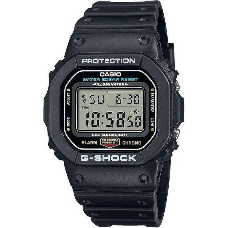 CASIO G-SHOCK DAY-DATE BLACK RESIN STRAP DIGITAL DIAL MEN WATCH DW-5600UE-1JF