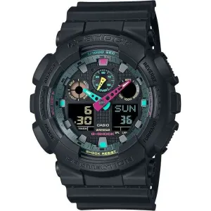 CASIO G-SHOCK DAY-DATE MULTI FLUORESCENT COLOR SERIES BLACK MEN WATCH GA-100MF-1AJF