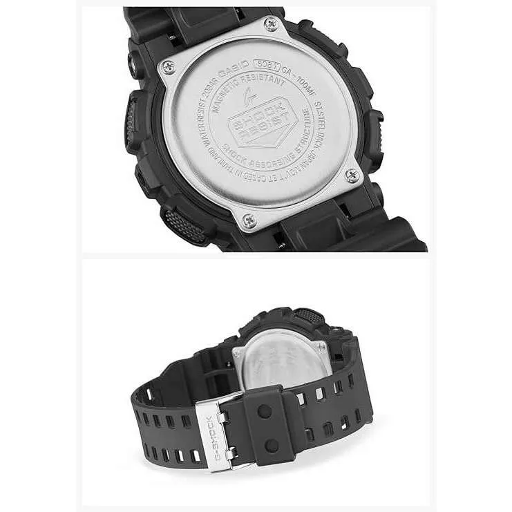 CASIO G-SHOCK DAY-DATE MULTI FLUORESCENT COLOR SERIES BLACK MEN WATCH GA-100MF-1AJF