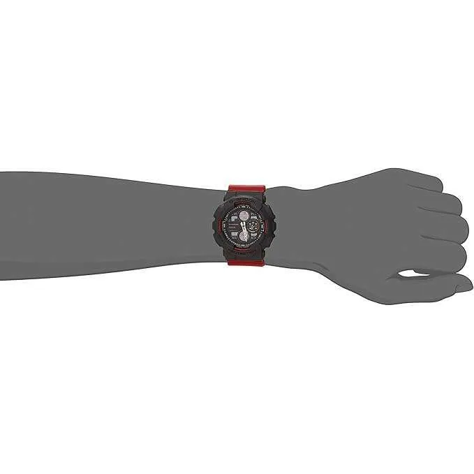 CASIO G-SHOCK DAY-DATE RED & BLACK ANALOG DIGITAL MEN WATCH GA-140-4AJF
