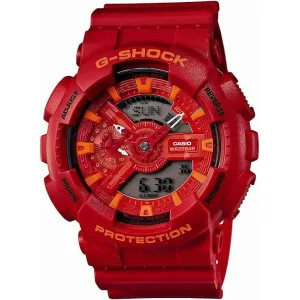 CASIO G-SHOCK DAY-DATE RUBBER STRAP ANALOG DIGITAL DIAL RED MEN WATCH GA-110AC-4AJF