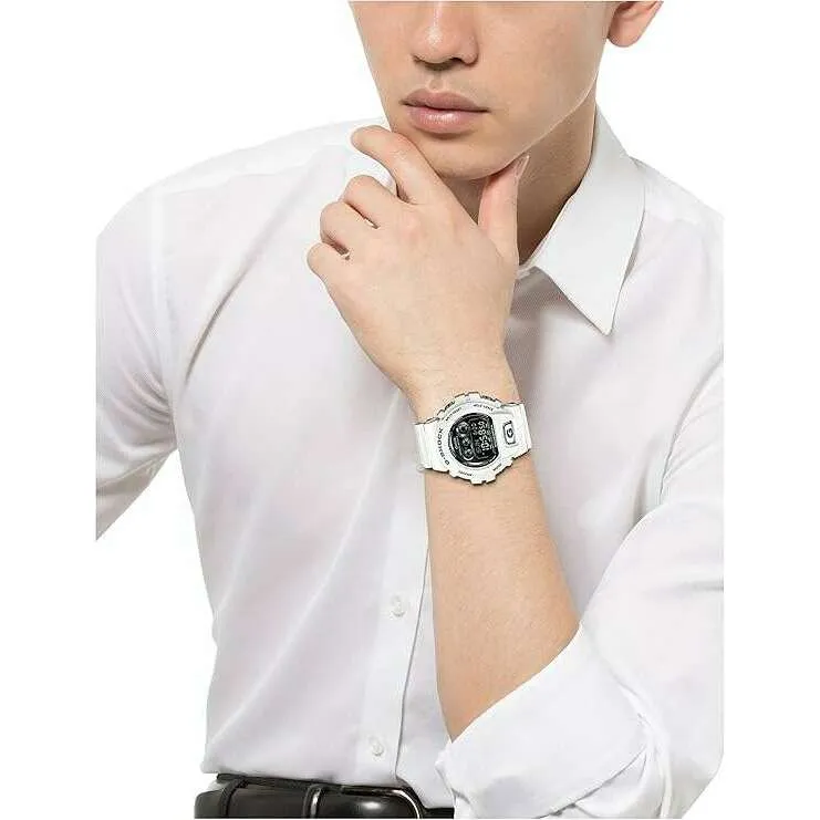 CASIO G-SHOCK DIGITAL BLACK DIAL WHITE RESIN STRAP MEN WATCH GD-X6900FB-7JF
