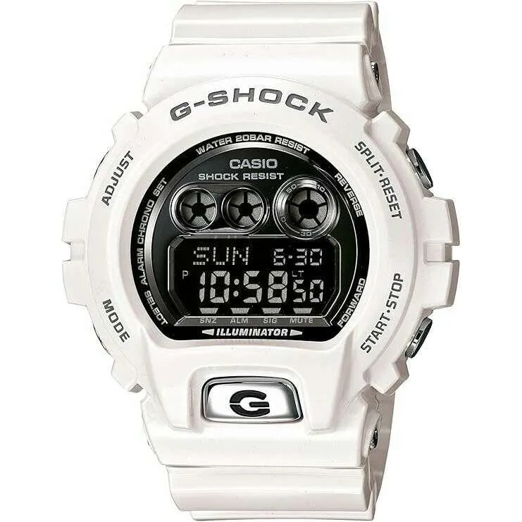 CASIO G-SHOCK DIGITAL BLACK DIAL WHITE RESIN STRAP MEN WATCH GD-X6900FB-7JF