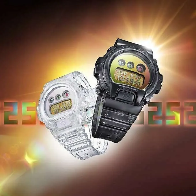 CASIO G-SHOCK DW6900 25TH ANNIVERSARY MODEL CLEAR STRAP DIGITAL MEN WATCH DW-6900SP-7JR
