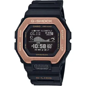 CASIO G-SHOCK G-LIDE DIGITAL BLACK & PINK GOLD MEN WATCH GBX-100NS-4JF