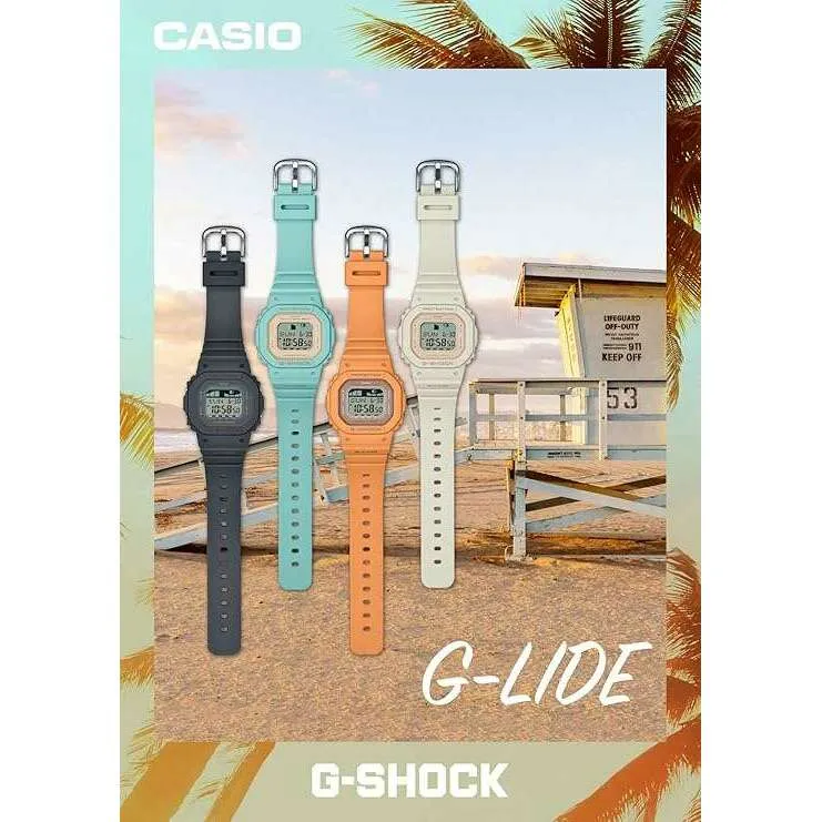 CASIO G-SHOCK G-LIDE MID-SIZE MODEL ORANGE RESIN STRAP DIGITAL UNISEX WATCH GLX-S5600-4JF