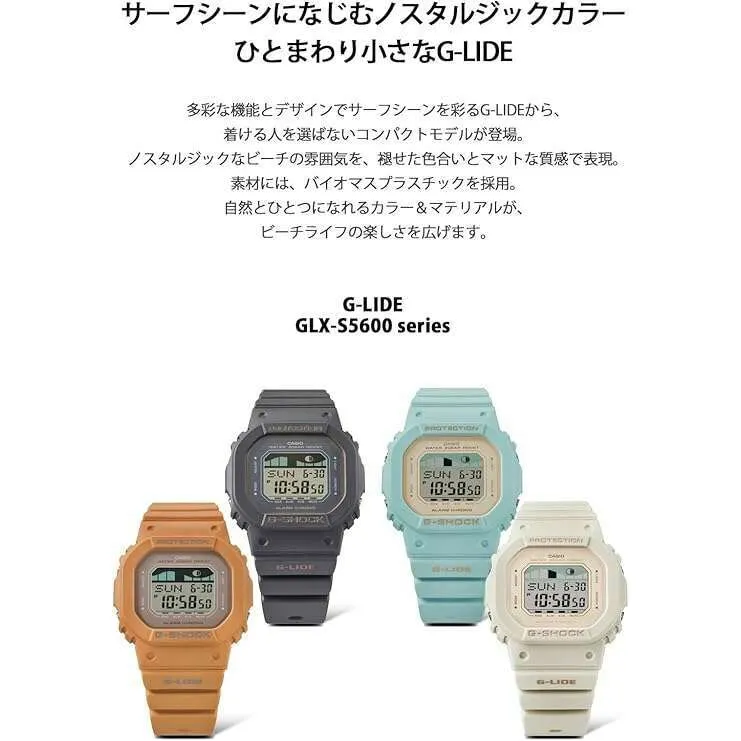 CASIO G-SHOCK G-LIDE MID-SIZE MODEL ORANGE RESIN STRAP DIGITAL UNISEX WATCH GLX-S5600-4JF