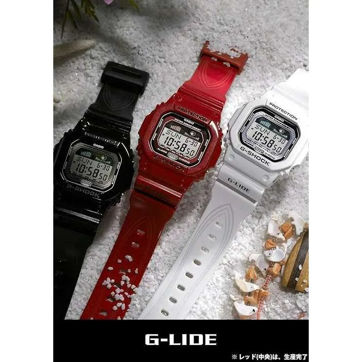 CASIO G-SHOCK G-LIDE TIDE GRAPH WHITE RUBBER STRAP DIGITAL DIAL MEN WATCH GLX-5600-7JF