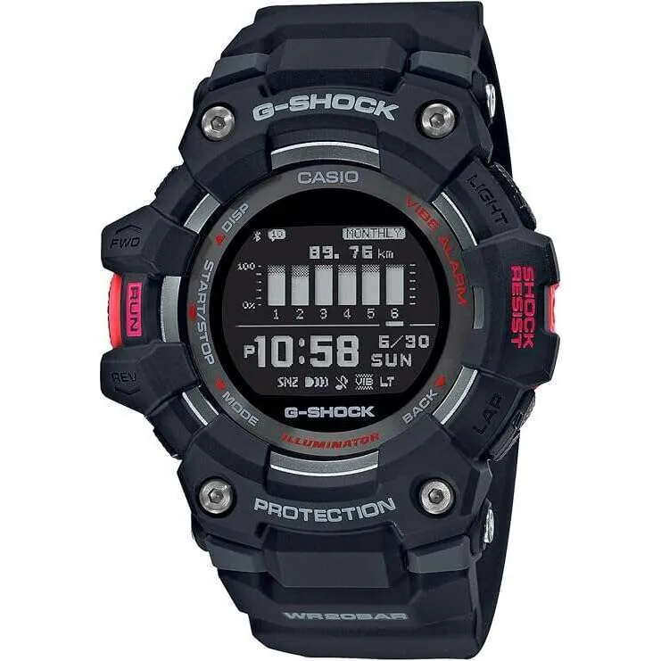 CASIO G-SHOCK G-SQUAD BLUETOOTH DAY-DATE DIGITAL DIAL BLACK MEN WATCH GBD-100-1JF
