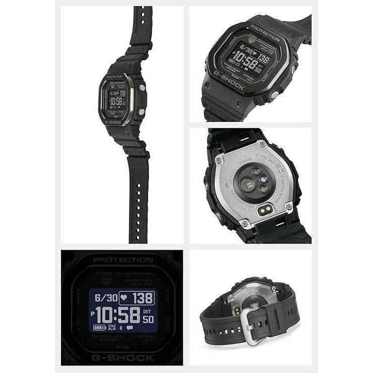 CASIO G-SHOCK G-SQUAD CARDIOMETER BLUETOOTH BLACK RESIN STRAP MEN WATCH DW-H5600MB-1JR