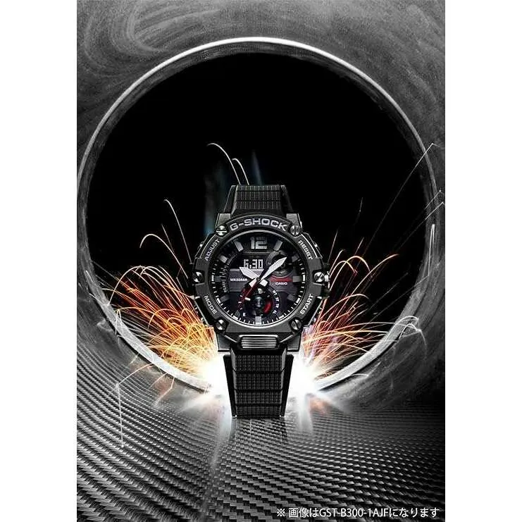 CASIO G-SHOCK G-STEEL SOLAR SMARTPHONE-LINKED BLACK & GOLD MEN WATCH GST-B300B-1AJF