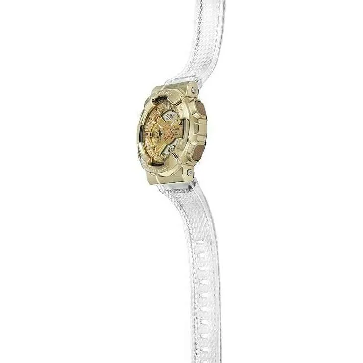 CASIO G-SHOCK METAL COVERED CLEAR & GOLD ANALOG DIGITAL MEN WATCH GM-110SG-9AJF