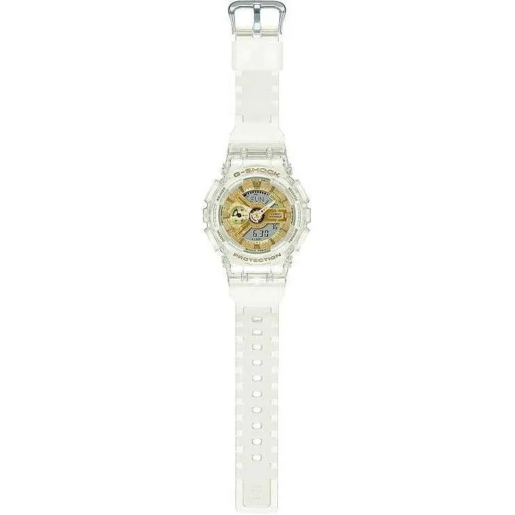 CASIO G-SHOCK MID-SIZE MODEL CLEAR SKELETON GOLD DIAL LADIES WATCH GMA-S110SG-7AJF