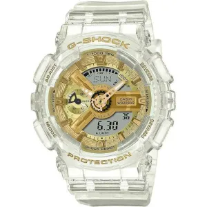 CASIO G-SHOCK MID-SIZE MODEL CLEAR SKELETON GOLD DIAL LADIES WATCH GMA-S110SG-7AJF