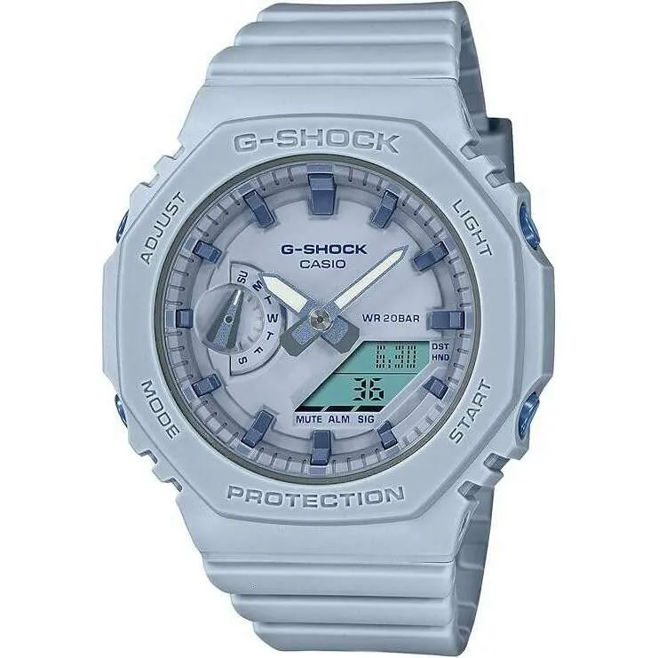 CASIO G-SHOCK MID-SIZE MODEL DAY-DATE ANALOG DIGITAL DIAL BLUE LADIES WATCH GMA-S2100BA-2A2JF