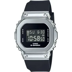 CASIO G-SHOCK MID-SIZE MODEL METAL COVERED DIGITAL BLACK & SILVER LADIES WATCH GM-S5600U-1JF