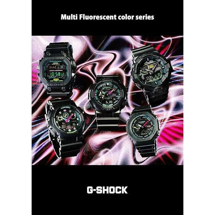 CASIO G-SHOCK MULTI FLUORESCENT COLOR SERIES BLACK RESIN STRAP MEN WATCH GA-700MF-1AJF