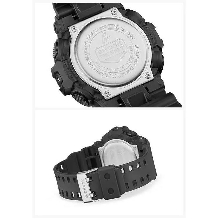 CASIO G-SHOCK MULTI FLUORESCENT COLOR SERIES BLACK RESIN STRAP MEN WATCH GA-700MF-1AJF
