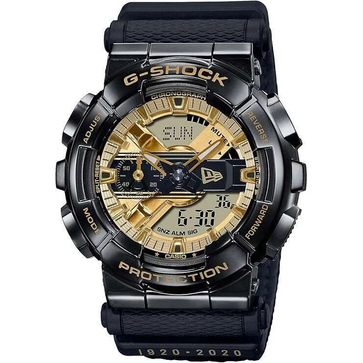 CASIO G-SHOCK NEW ERA 100TH ANNIVERSARY COLLAB BLACK & GOLD MEN WATCH GM-110NE-1AJR